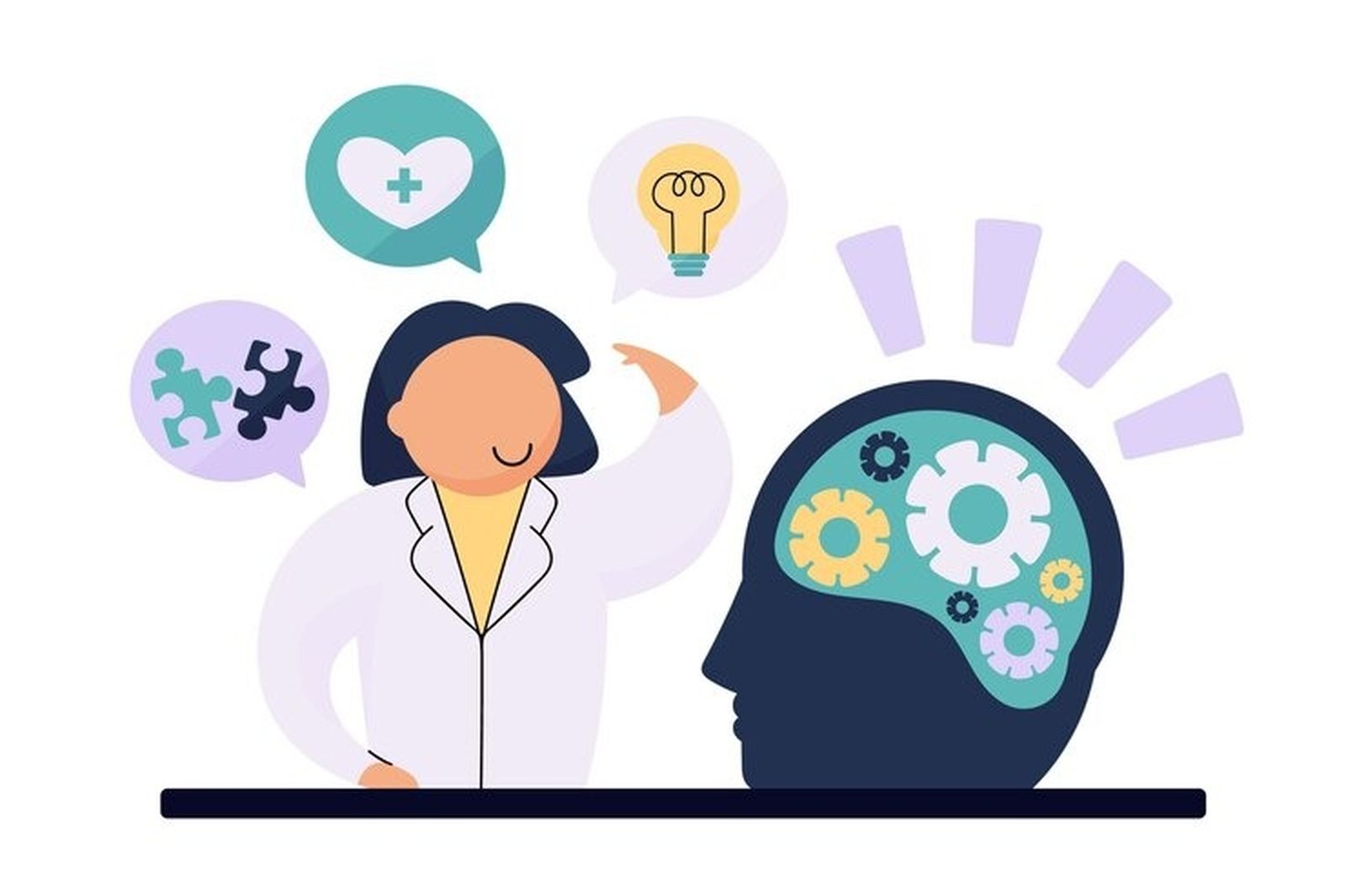 Una ilustración sobre la salud mental y el trabajo.