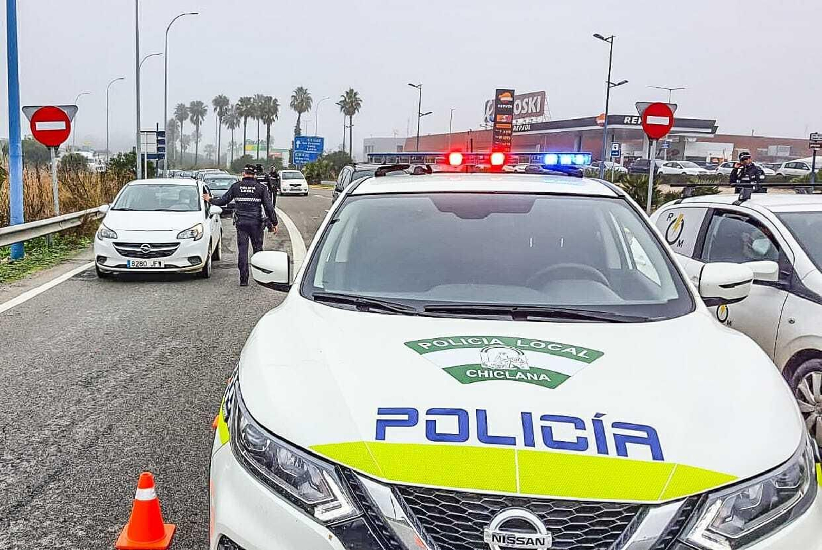 Uno de los controles de Policía realizados en las últimas semanas a la entrada de la ciudad con motivo del cierre perimetral.