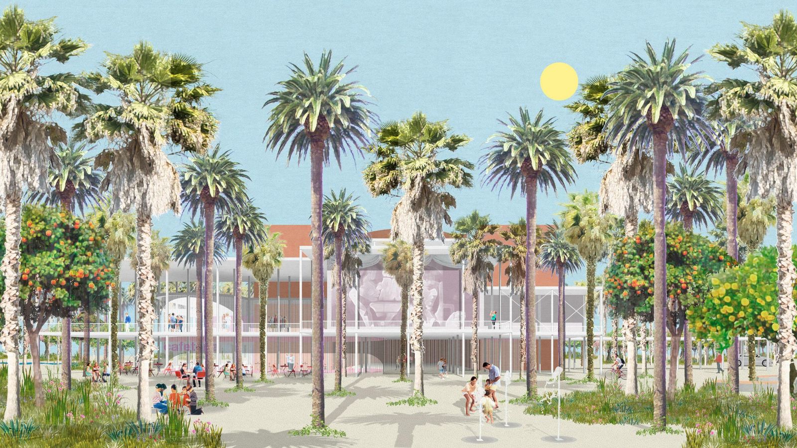 Diseño básico de la idea ganadora El Palmeral del concurso de la Ciudad de la Cultura