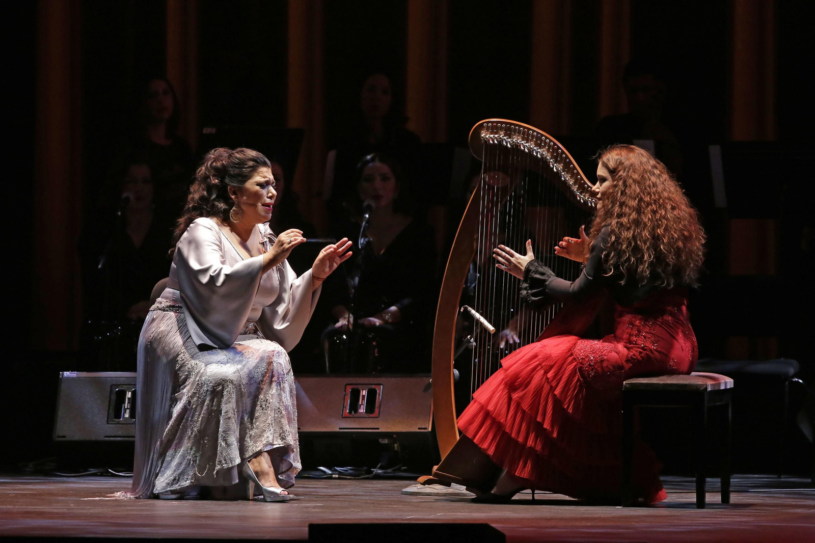 La Macanita, en un momento de su actuación en el Villamarta.