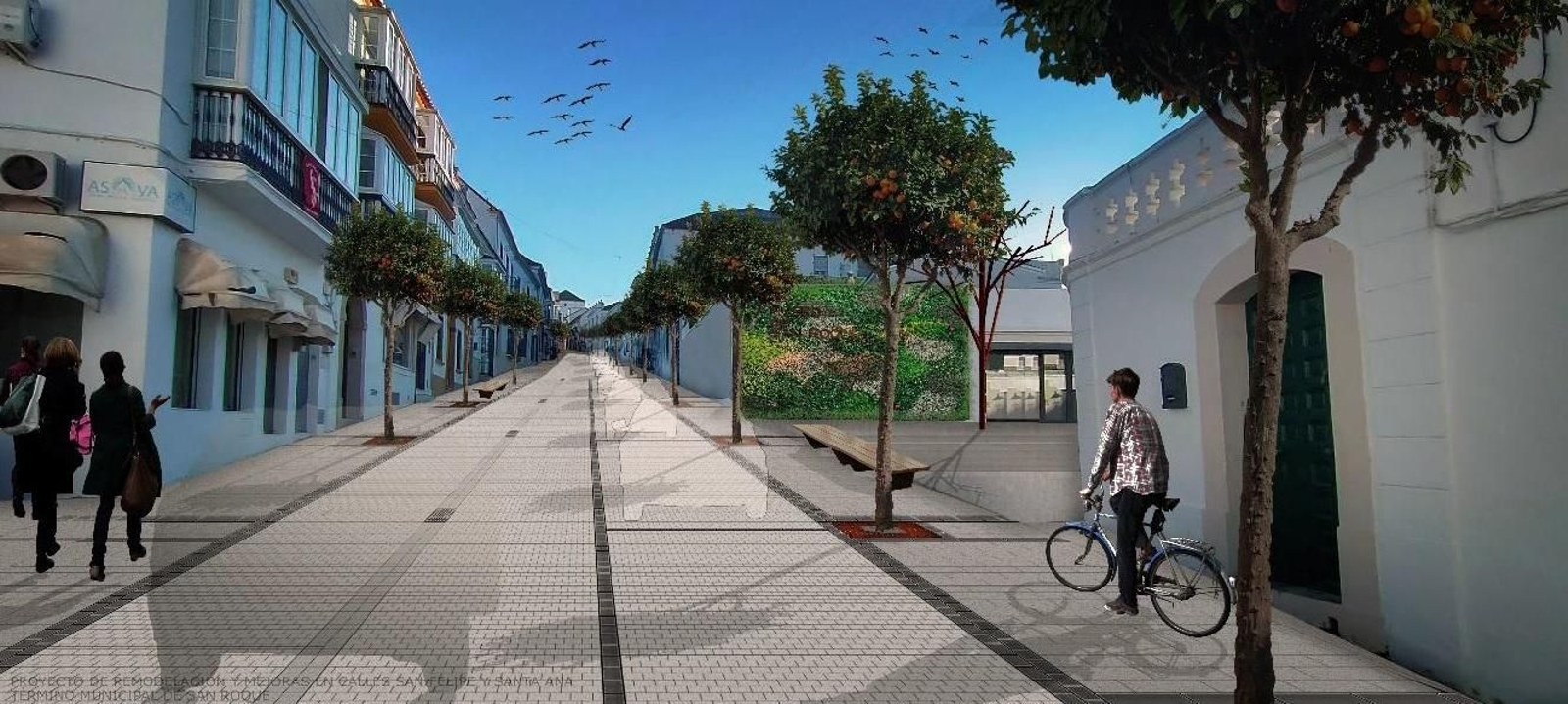 Recreación virtual de la reforma de la calle San Felipe de San Roque.