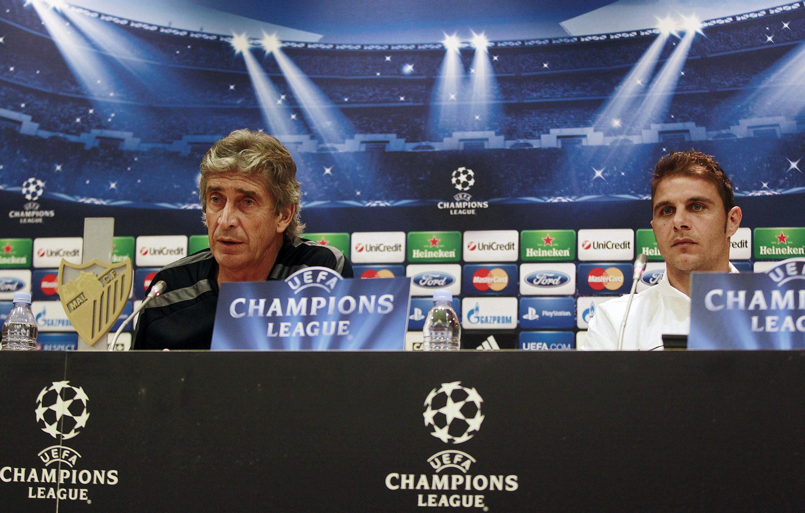 Pellegrini y Joaquín, en una rueda de prensa