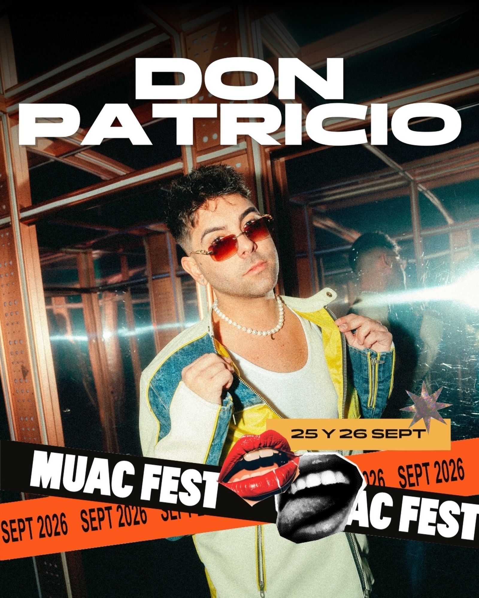 Don Patricio en el cartel de su presencia en el festival.