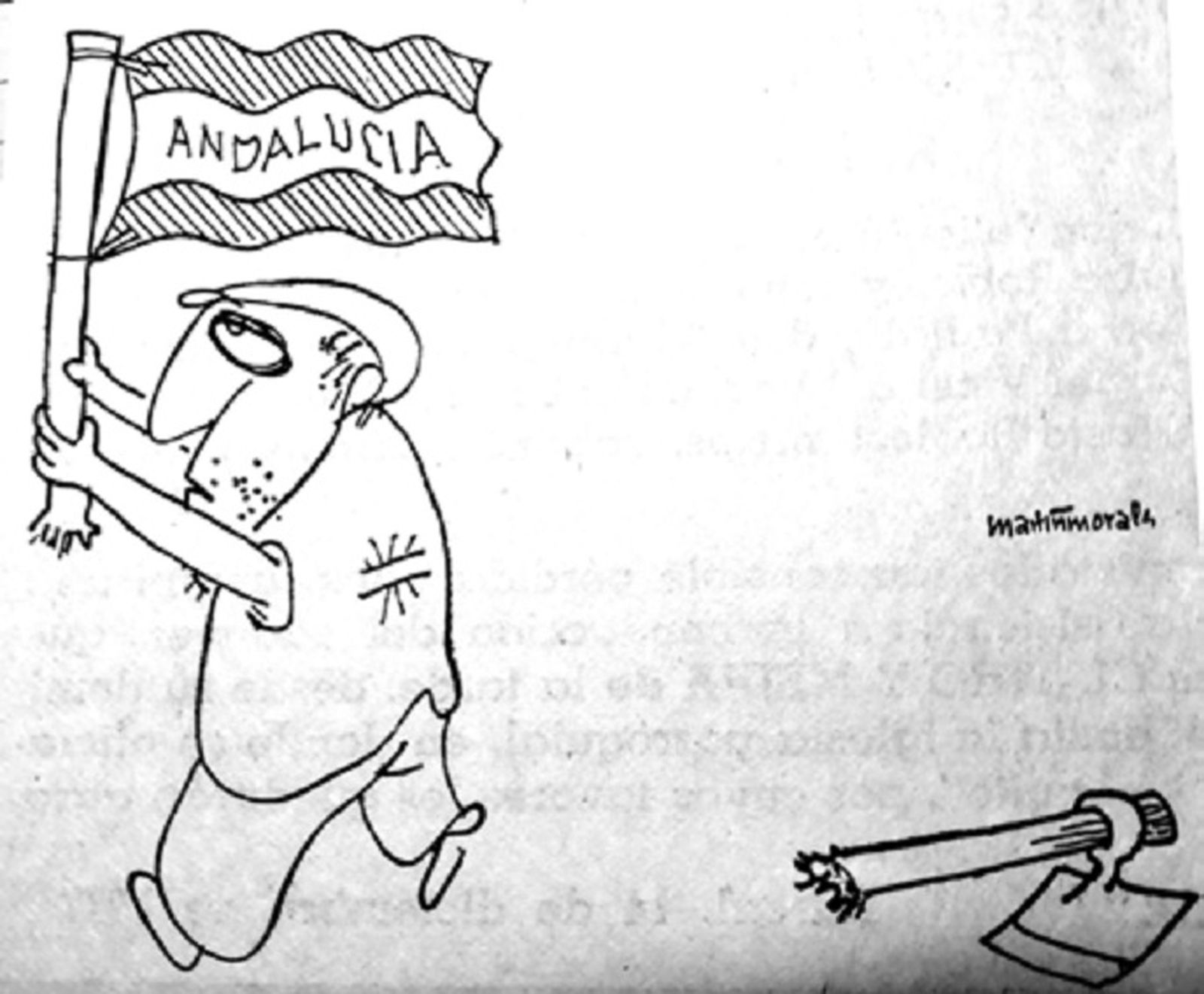 Viñeta del humorista Martinmorales en los años de la transición andaluza.