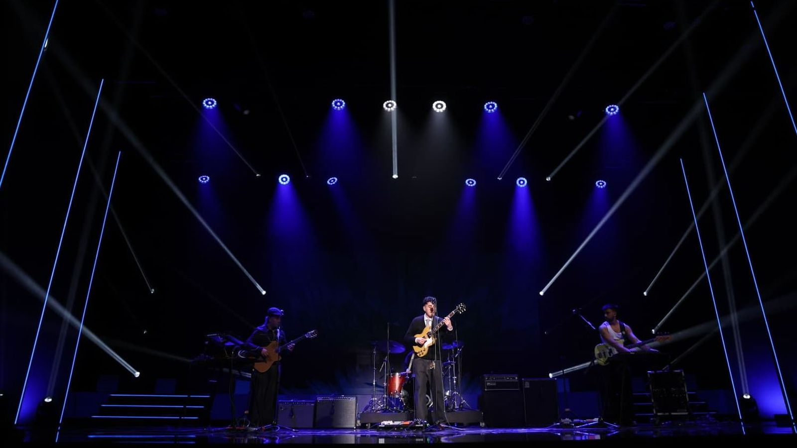 El grupo Sanguijuelas del Guadiana durante el acto.