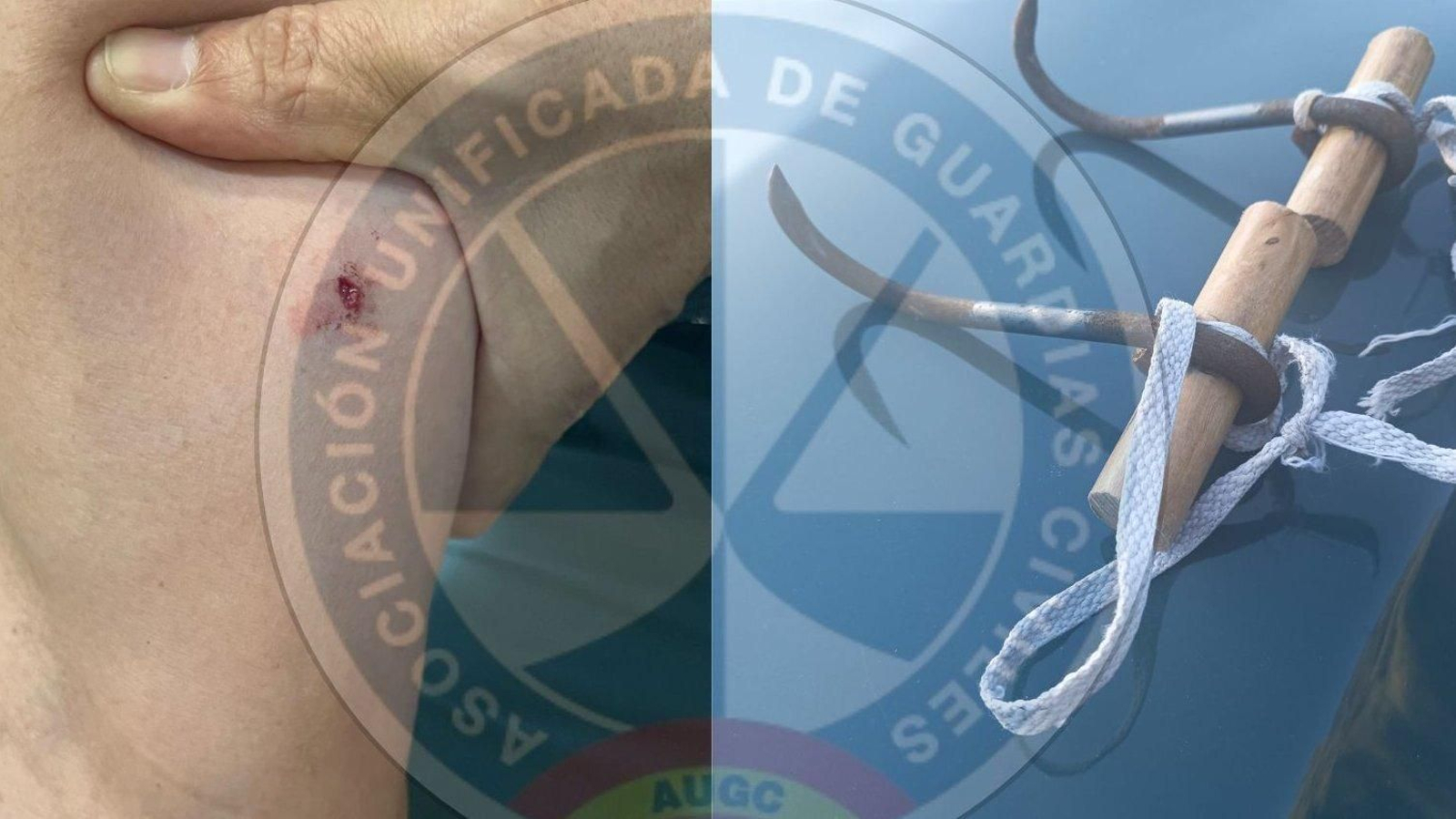 Herido un guardia civil en frontera de Ceuta al ser atacado con garfio.