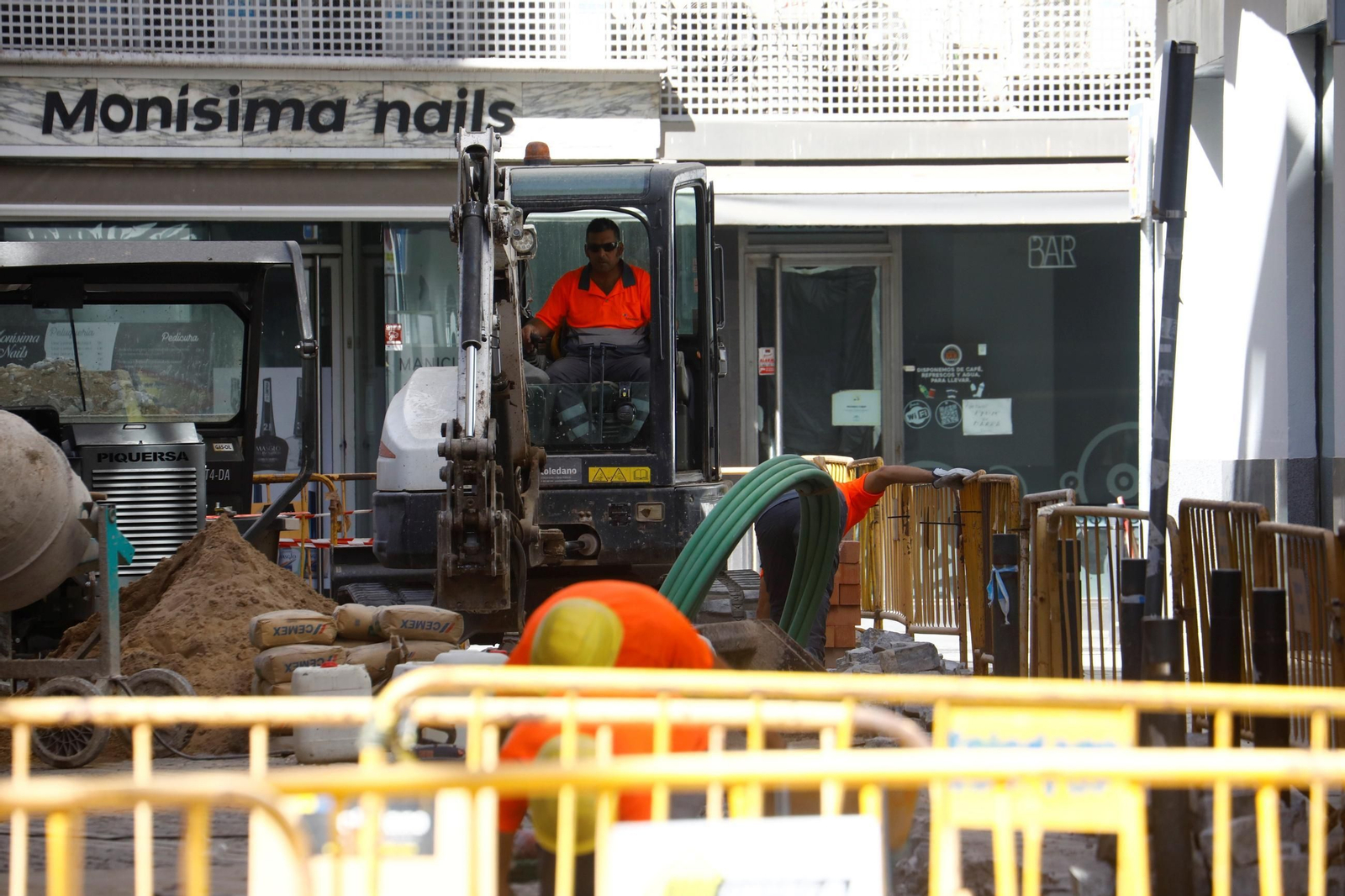 Trabajadores en una obra.