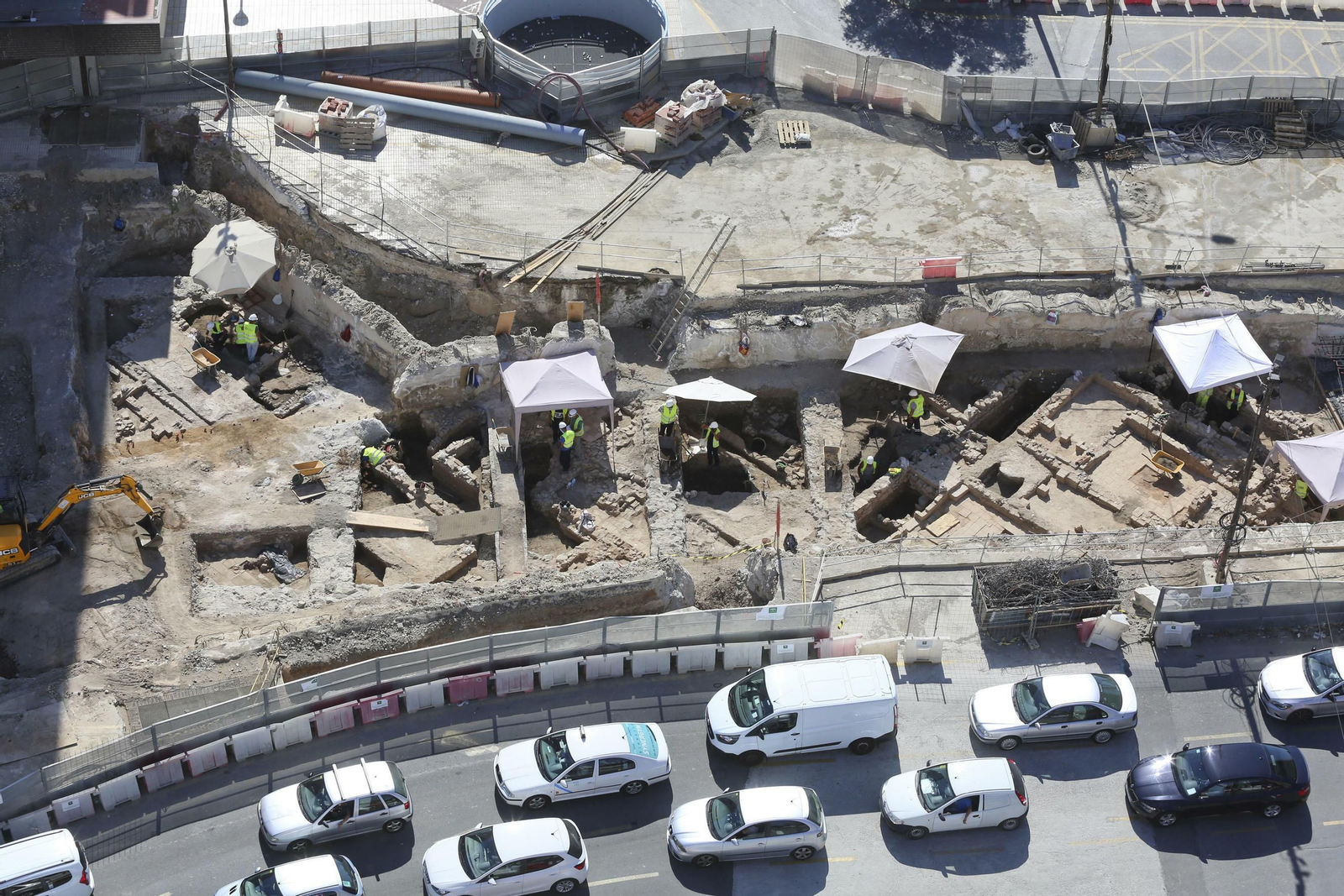 Fotos de los restos arqueológicos encontrados en la obra del Metro de Málaga