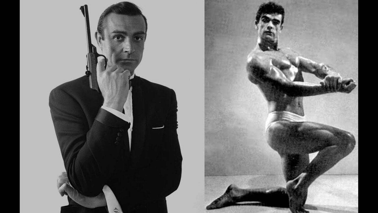 Connery como James Bond (i.), y de joven en el concurso de Míster Universo.