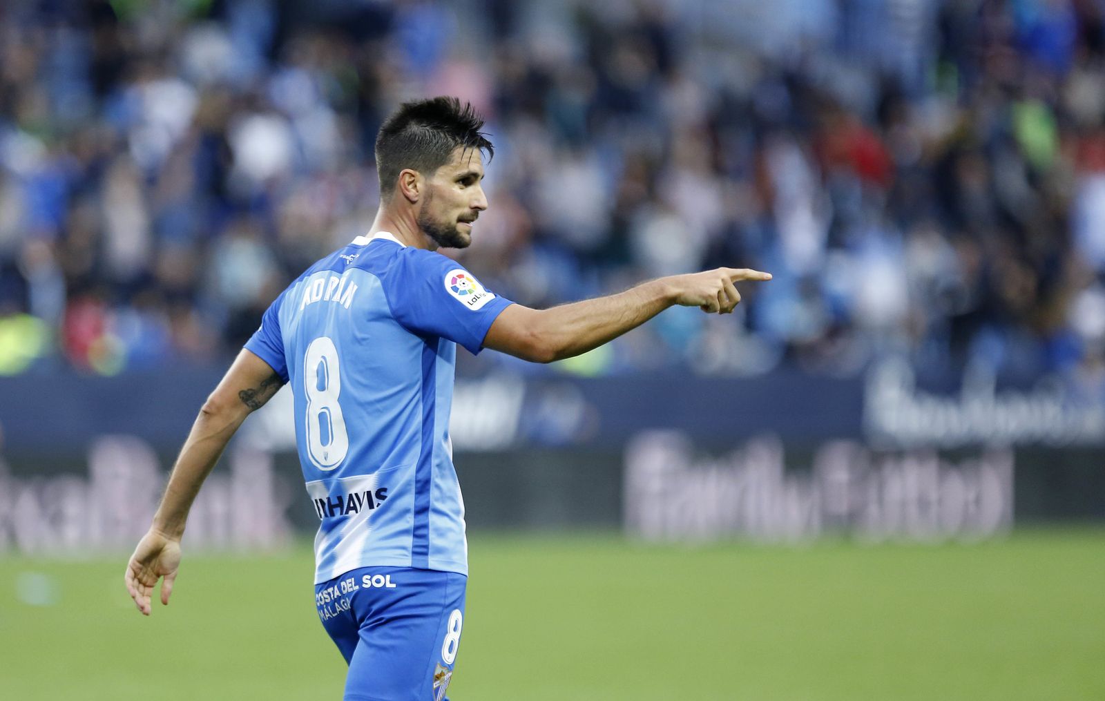 Adrián González, en el Málaga CF-Nàstic de Tarragona.