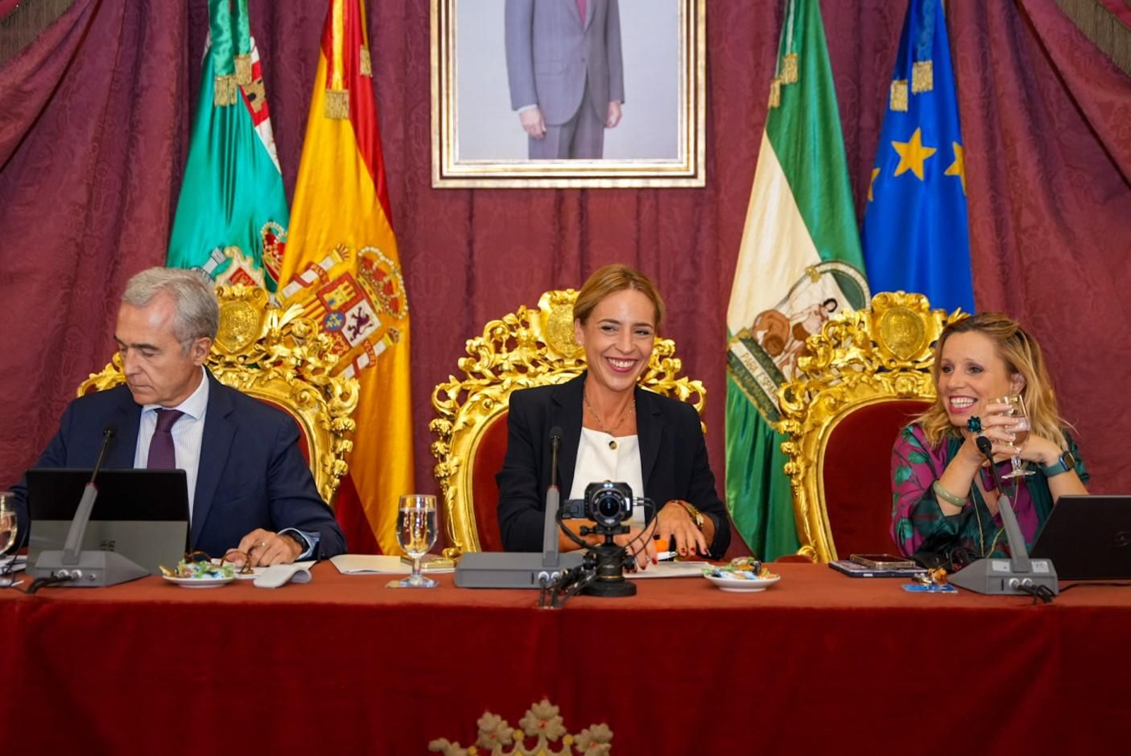 La presidenta de la Diputación de Cádiz durante el pleno de este martes.