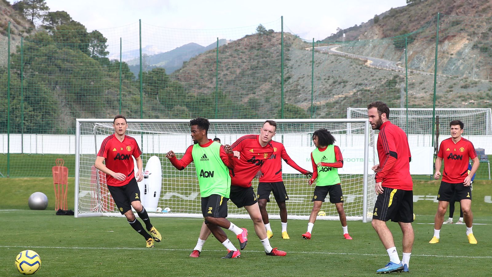 El Manchester United se ejercita.