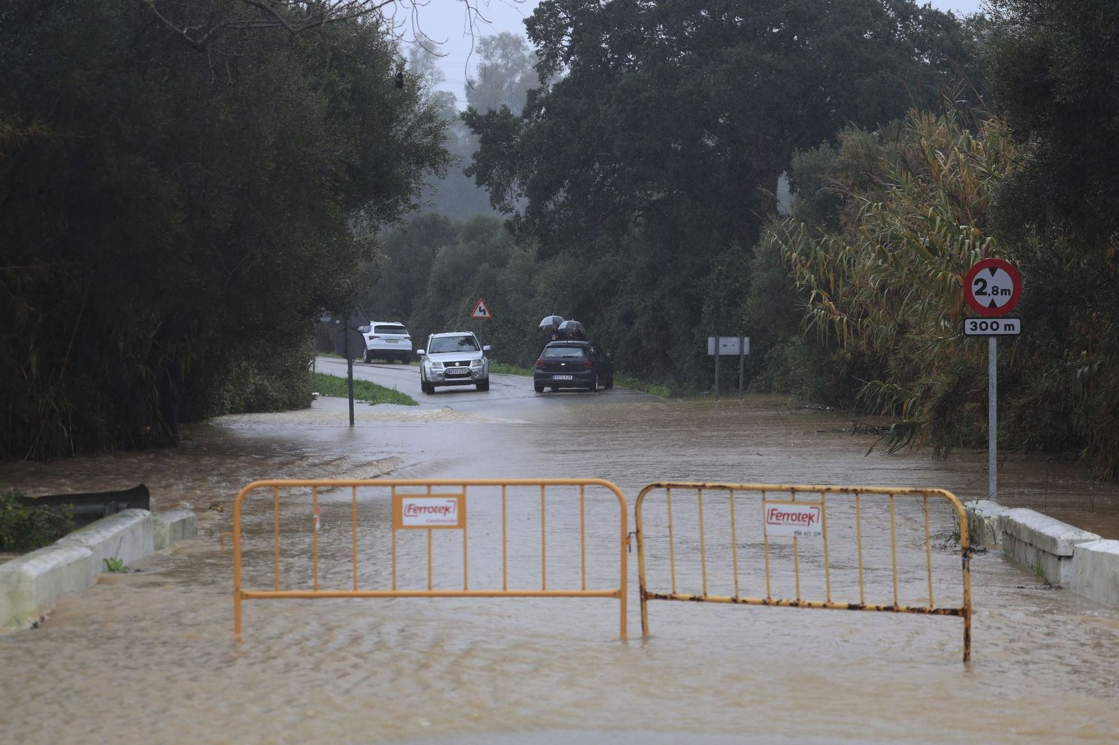 Una carretera cortada en el Campo de Gibraltar