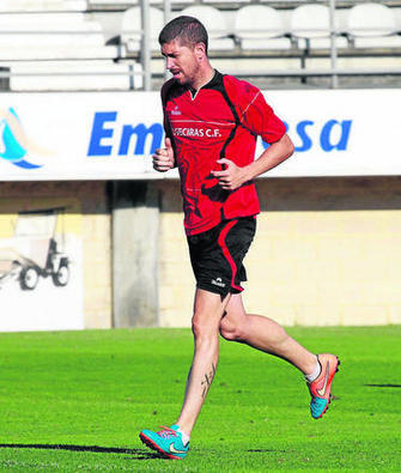 Berlanga, en un entrenamiento con el Algeciras.