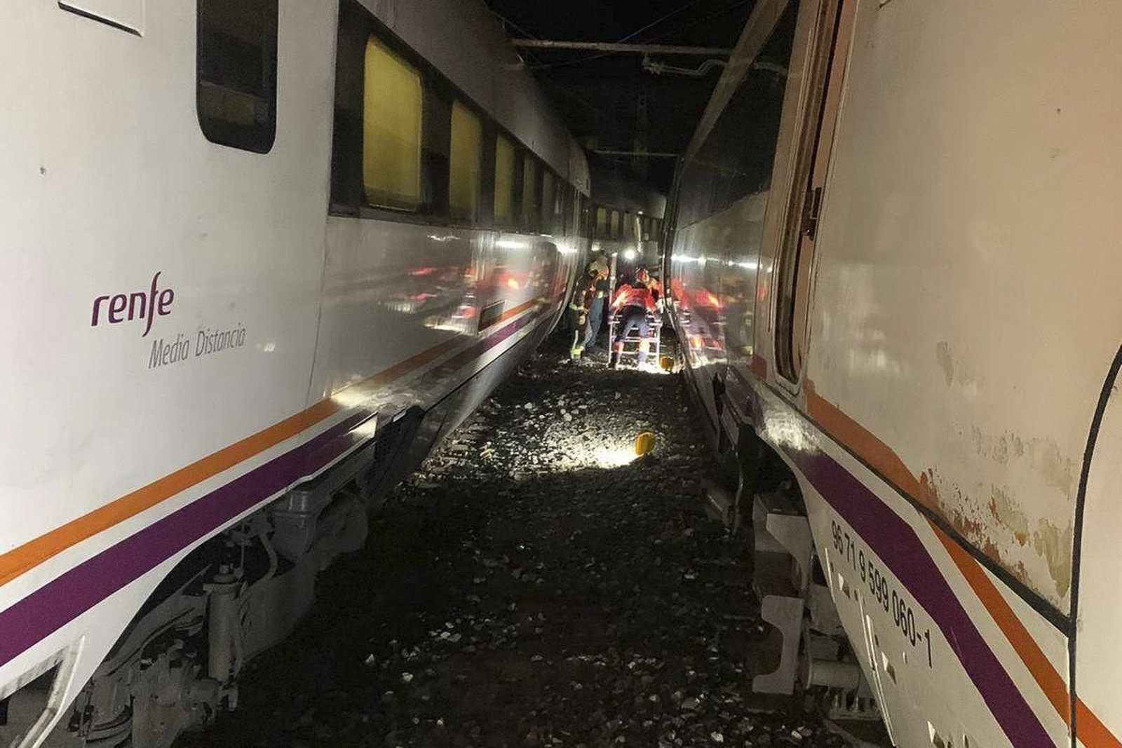 Colisión entre dos trenes en El Chorro (Málaga).