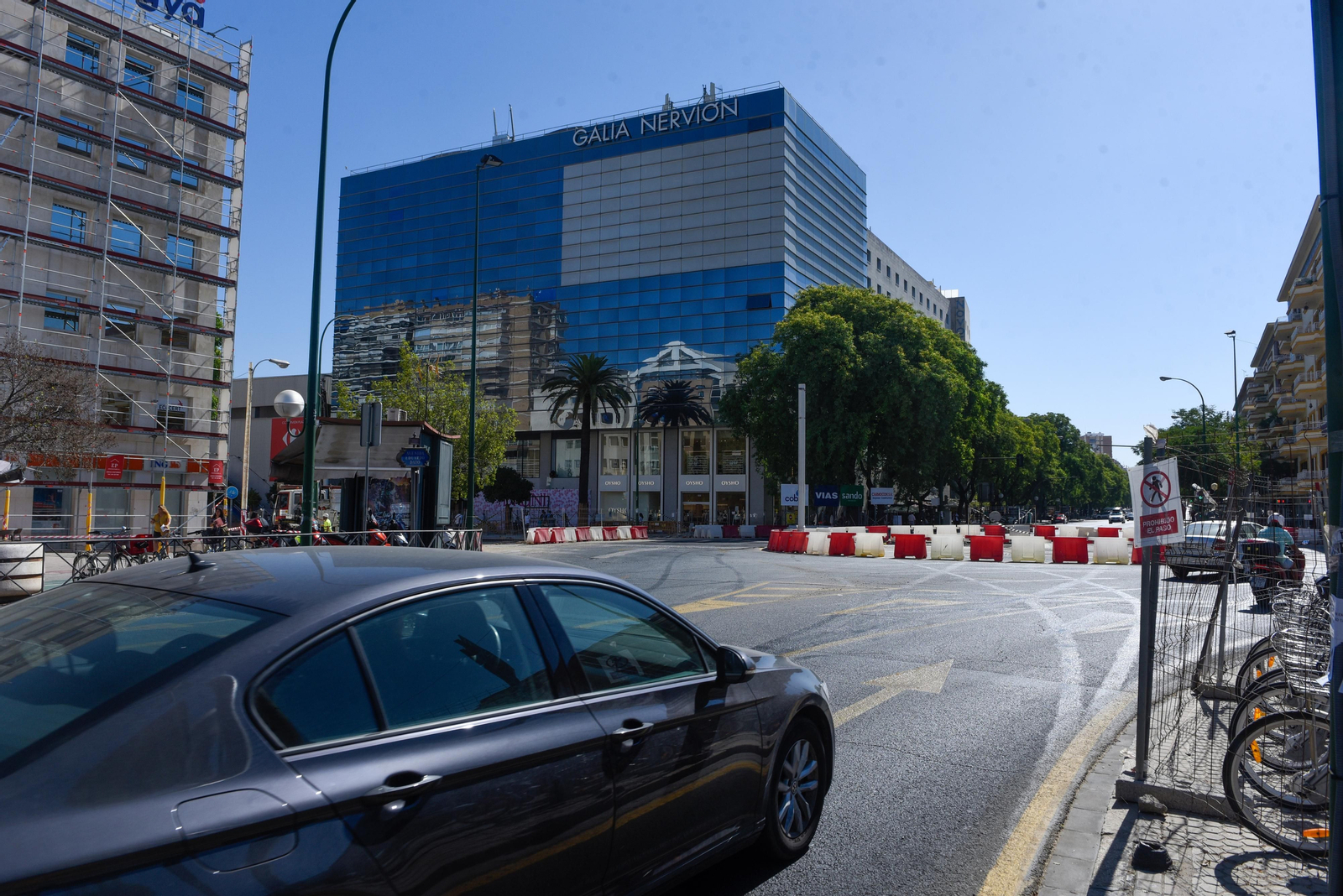 Imágenes de la situación de las obras del tranvía, en Nervión