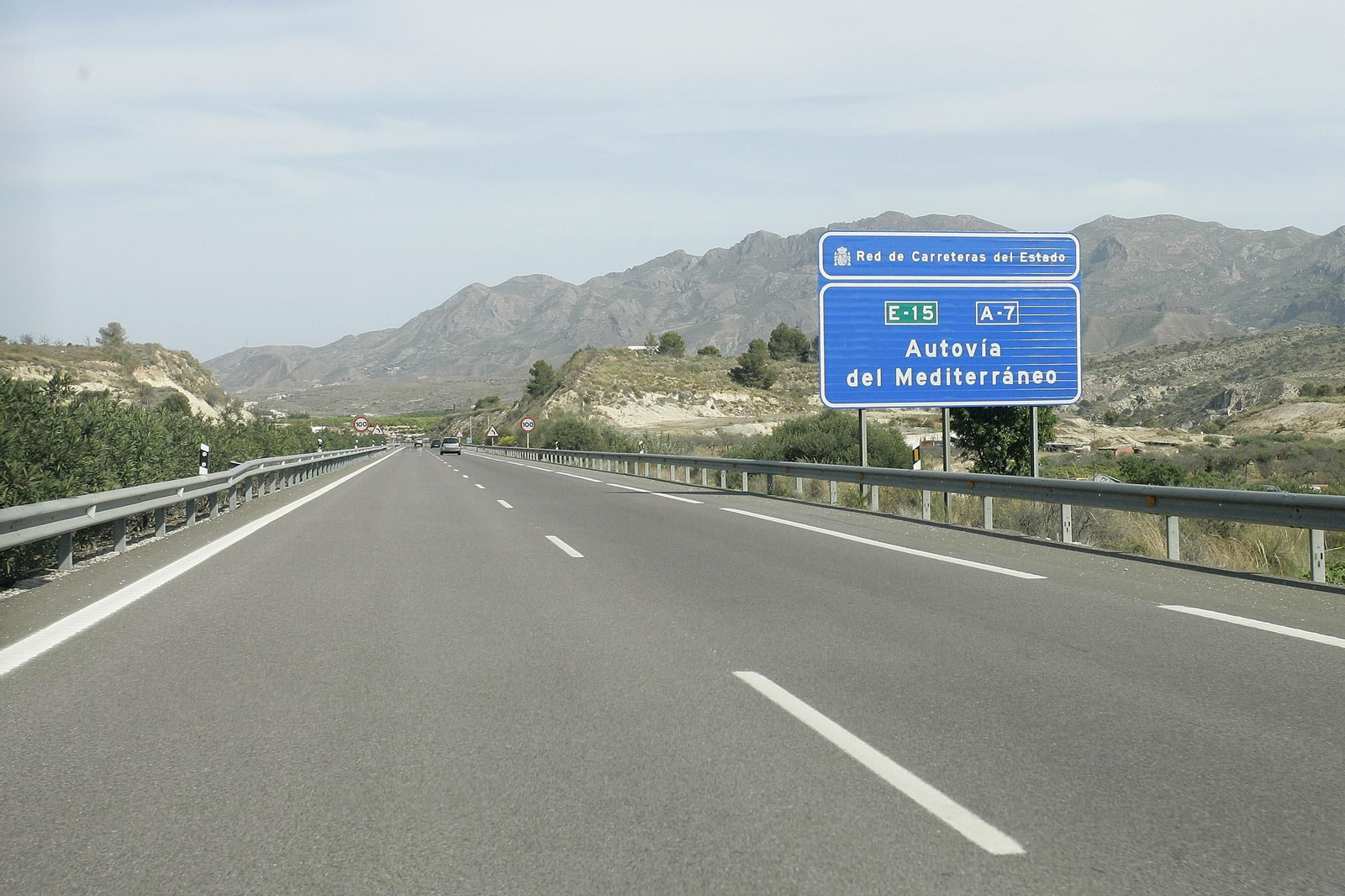 Tramo de la autovía A-7 a su paso por Almería.