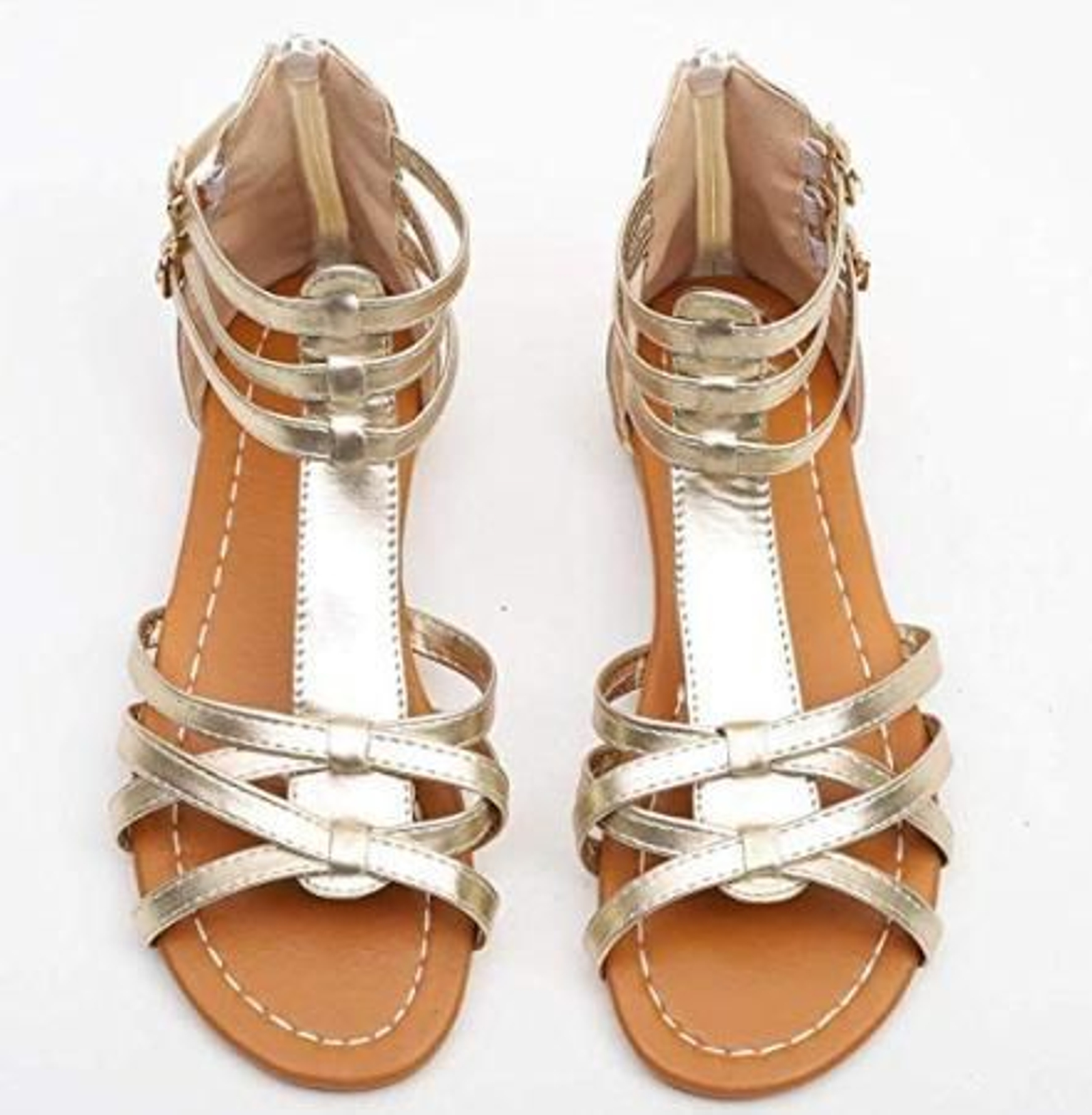 Sandalias planas cremallera