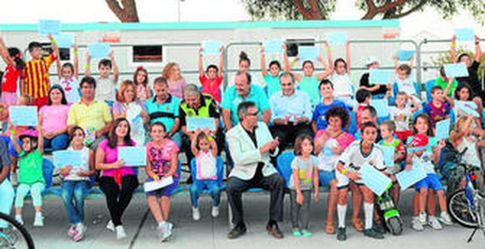 Participantes de la Gymkhana Ciclista Infantil celebrada el jueves.