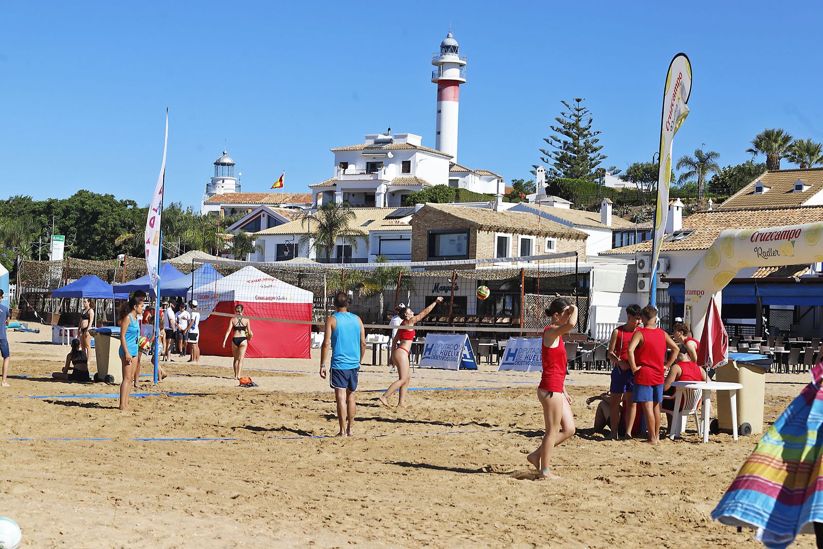 Imágenes de las playas de Huelva en el sábado 15 de agosto