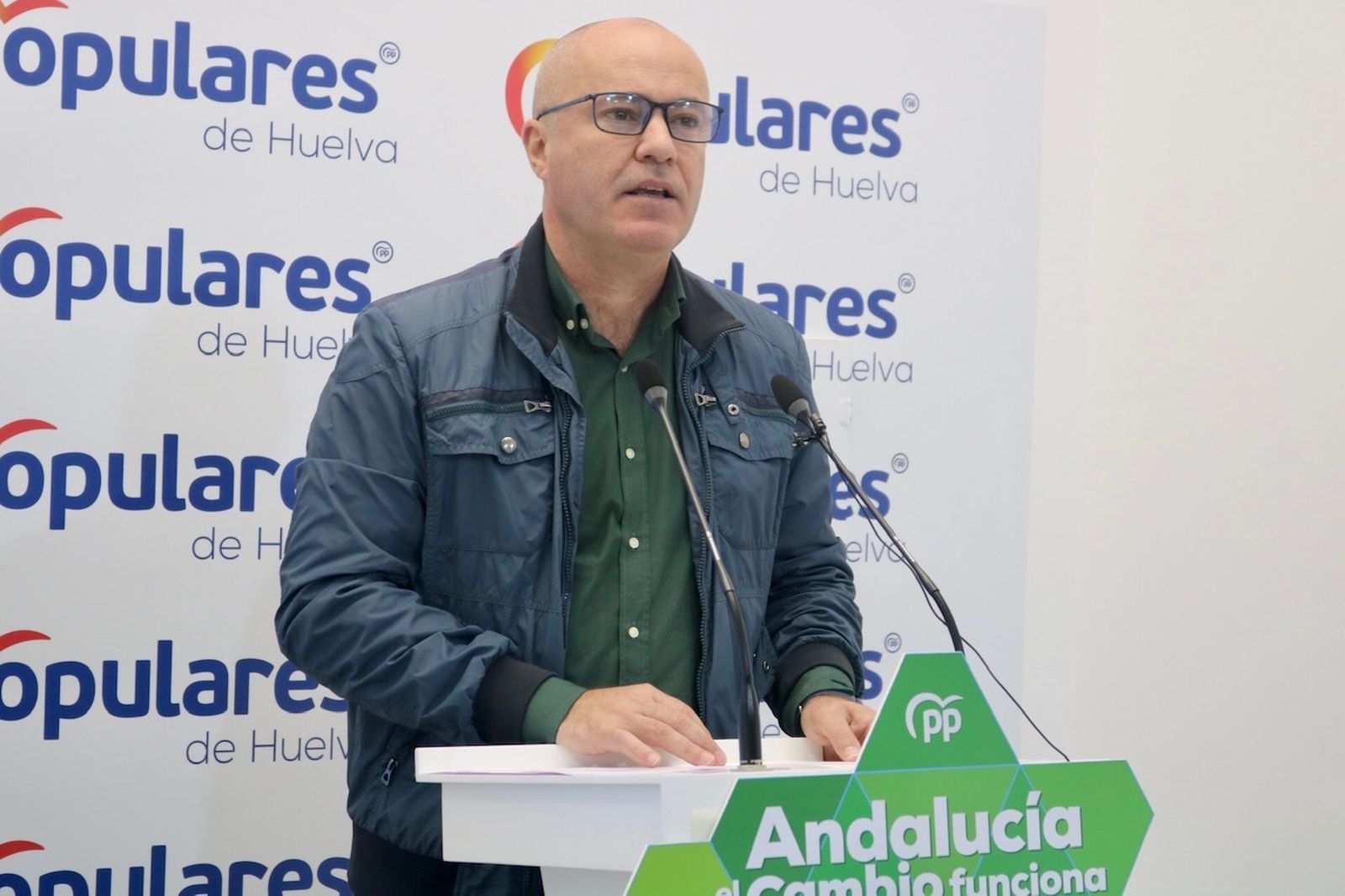 El vicesecretario de Agricultura, Pesca y Ganadería del PP de Andalucía, José Carlos Álvarez, en Huelva.