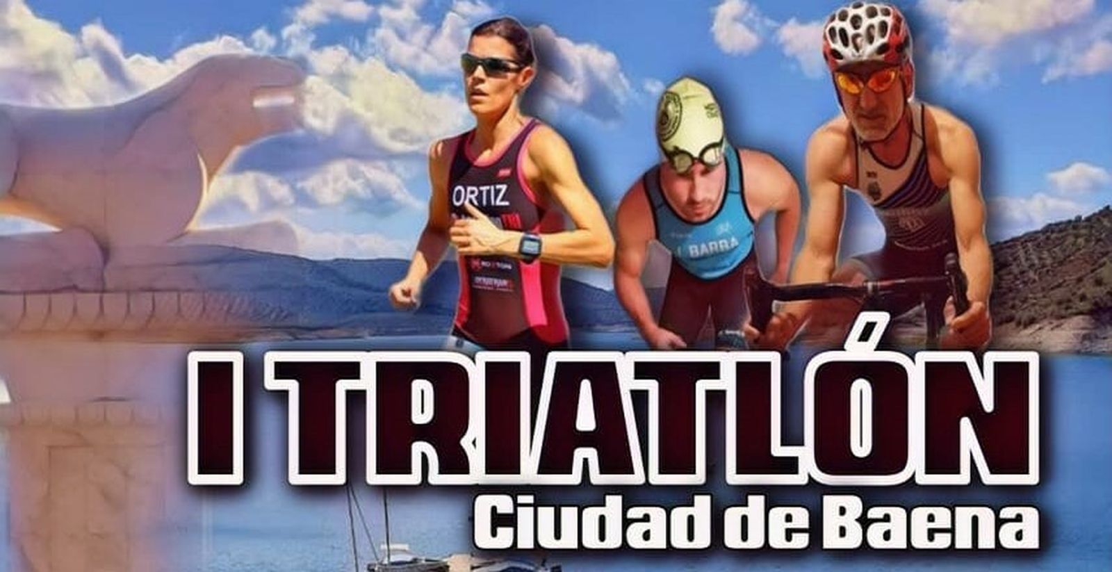 Cartel anunciado del I Triatlón Ciudad de Baena.