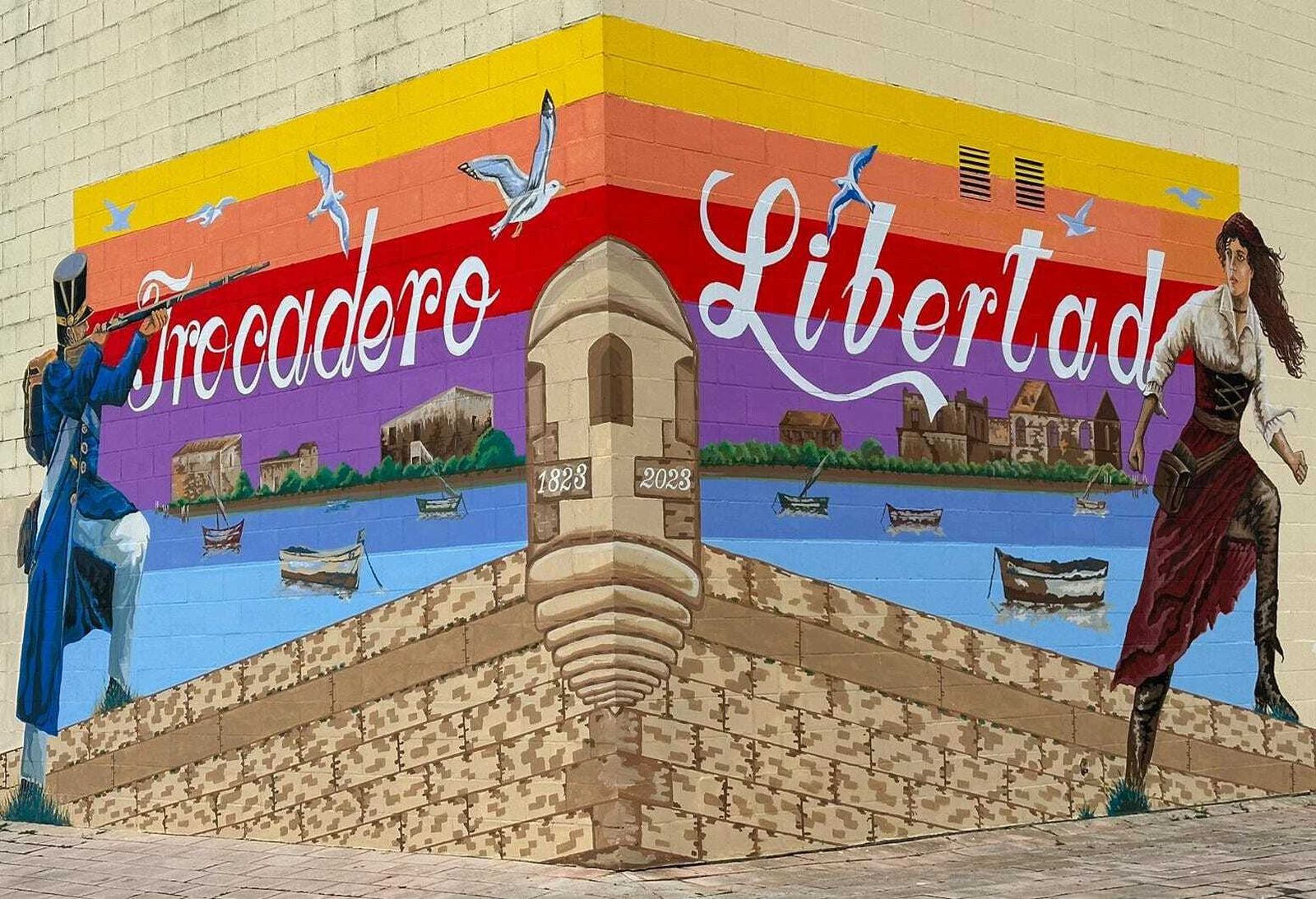 Un nuevo mural para recordar el Bicentenario de la Batalla del Trocadero
