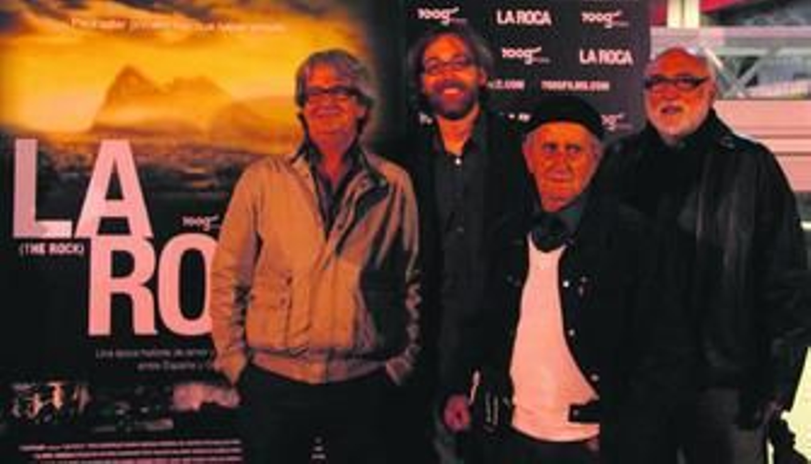 Imagen de Rául Santo -segundo por la izquierda-, junto a algunos de los protagonistas del documental, ayer en el estreno en España.