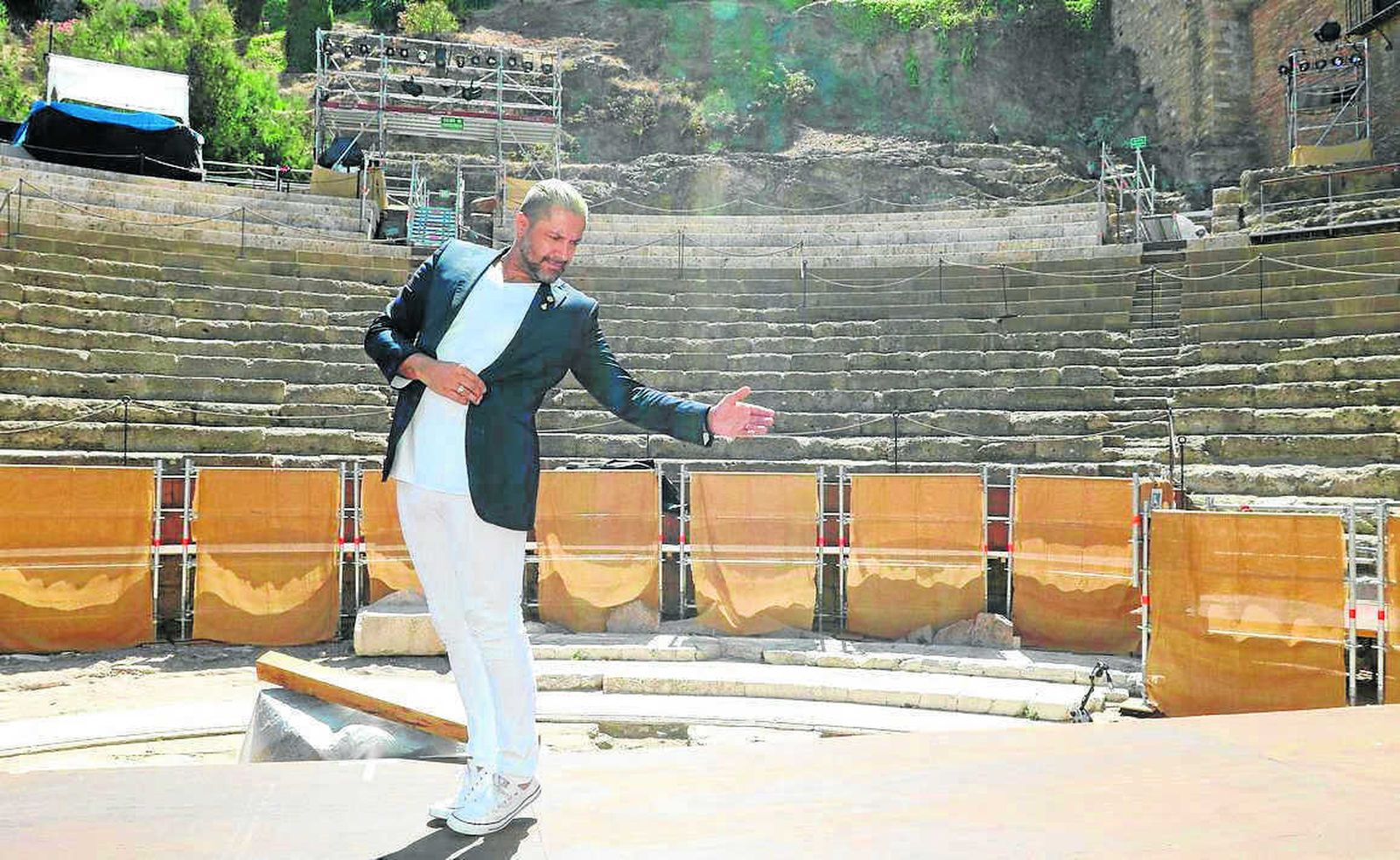 El bailarín y coreógrafo Rafael Amargo, en el Teatro Romano de Málaga.