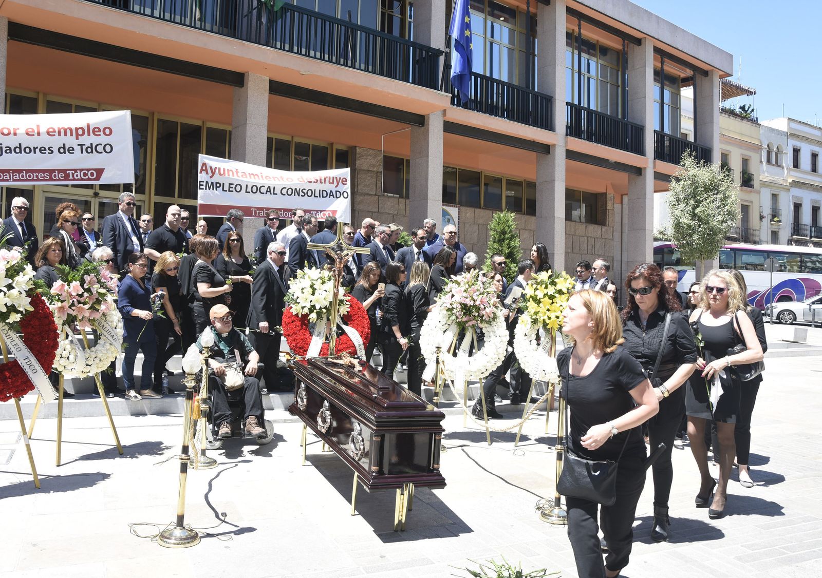 Una de las últimas protestas realizadas por los trabajadores de Tanatorios Córdoba.