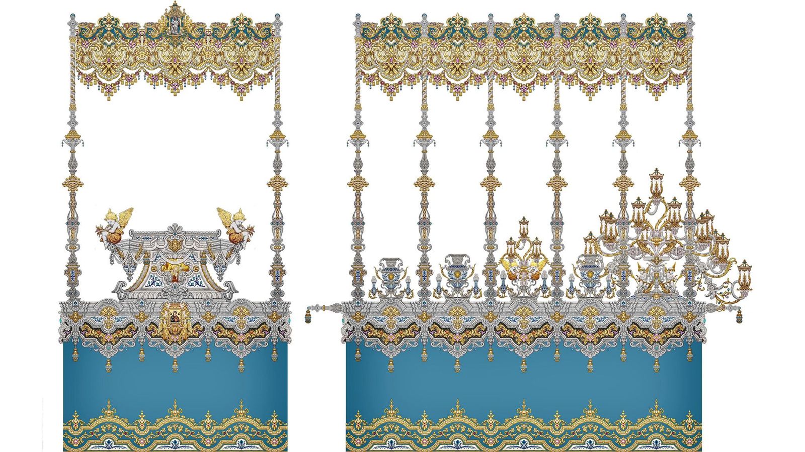 Proyecto de paso de palio de la Virgen de la Paz de Granada, por Álvaro Abril Vela