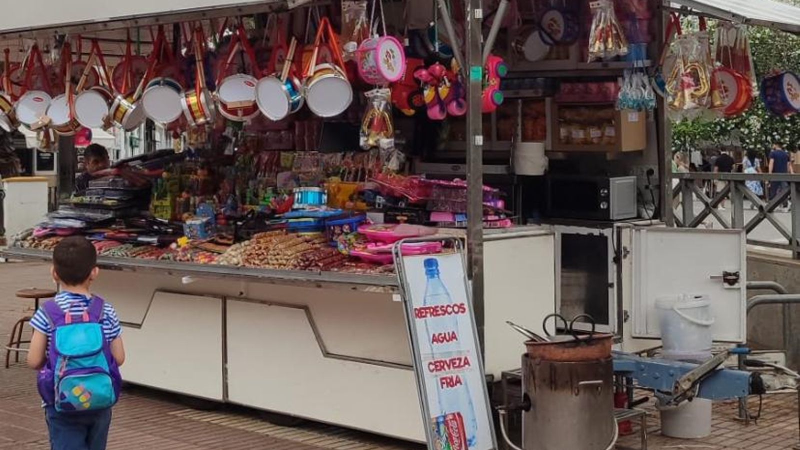 Uno de los puestos en la Puerta de Jerez.