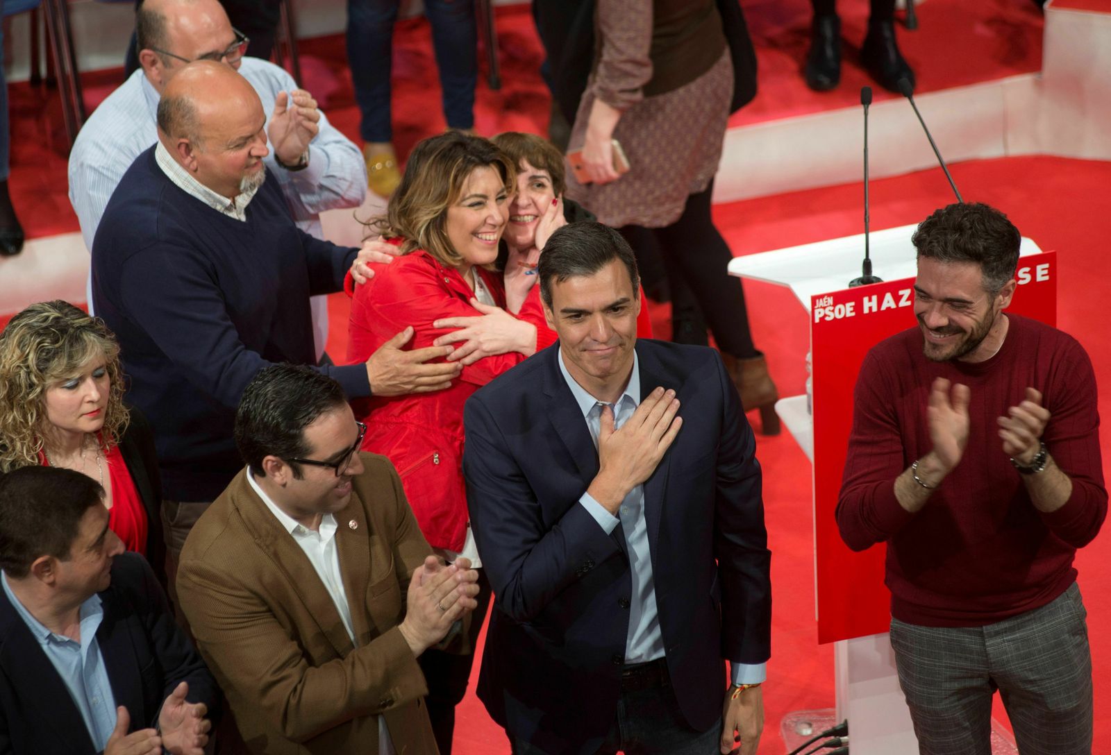 Pedro Sánchez, este jueves en Alcalá la Real.