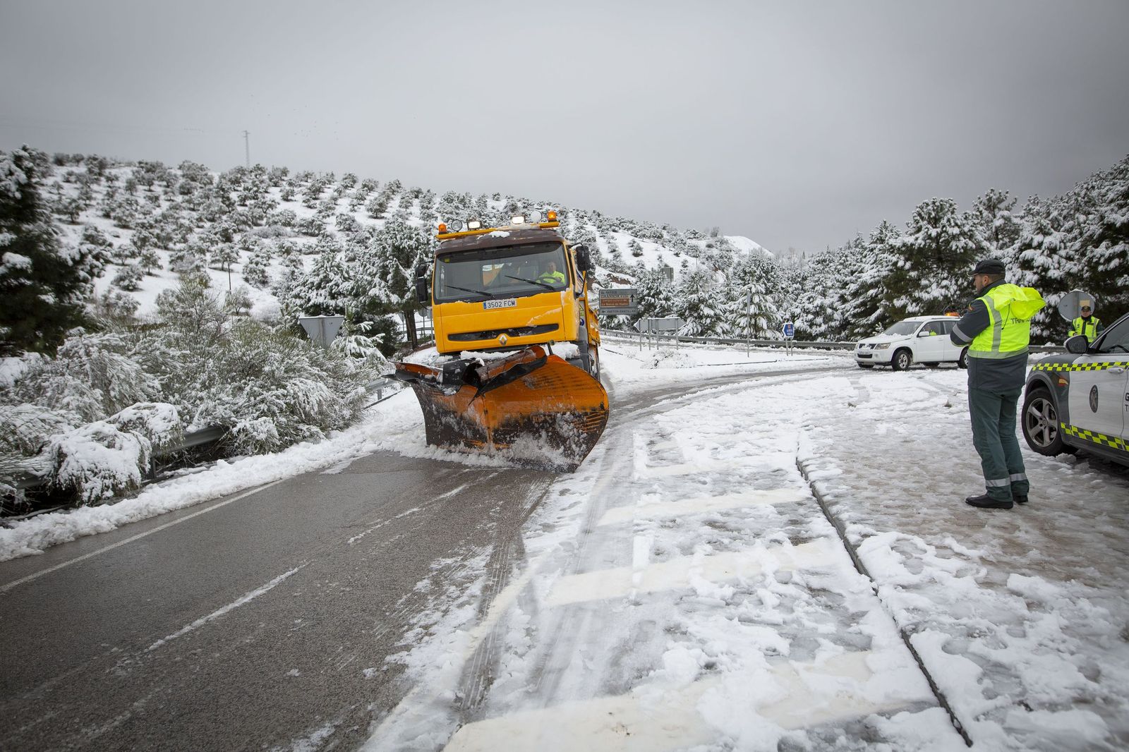 Las imágenes de la nevada sorpresa caída este lunes en Granada