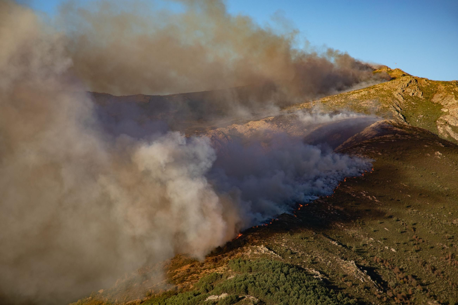 El incendio en el entorno del Pico del Lobo (Guadalajara).