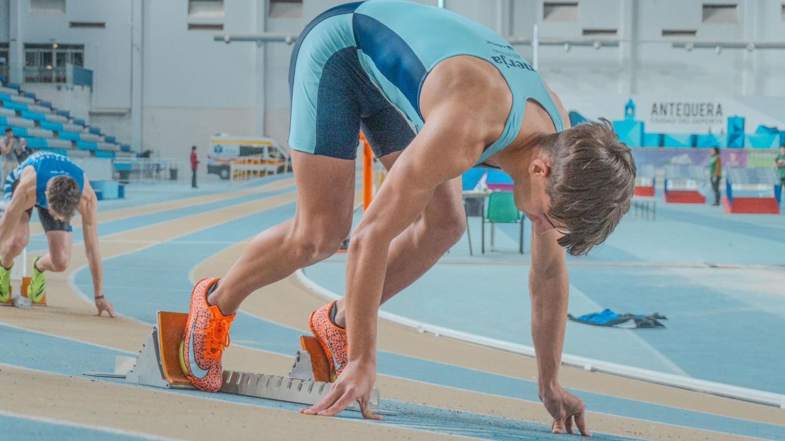 Carlos Benavente, antes del inicio de una de las carreras en la cita autonómica.