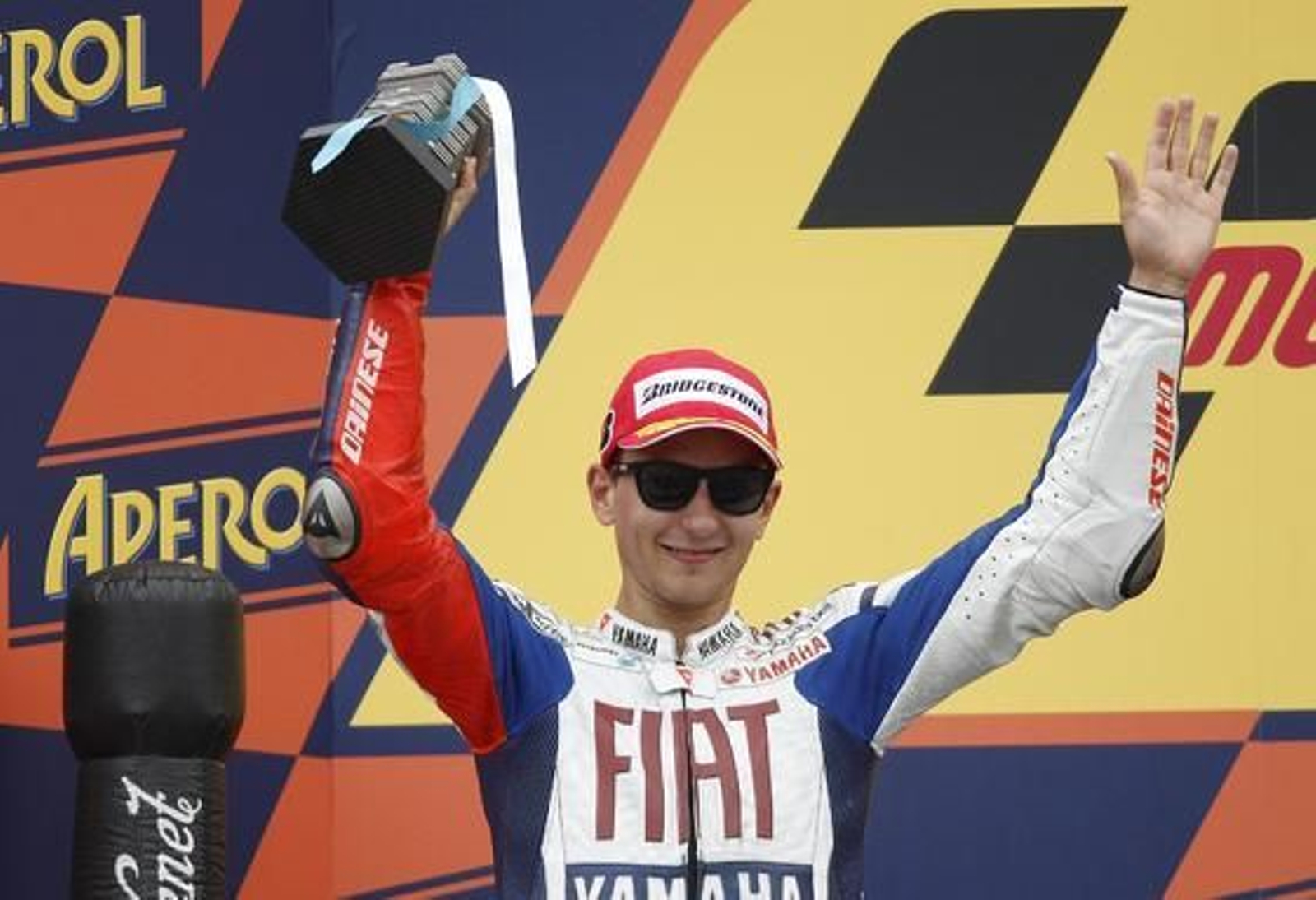 Jorge Lorenzo, en el podio del Gran Premio de San Marino.

Foto: Reuters