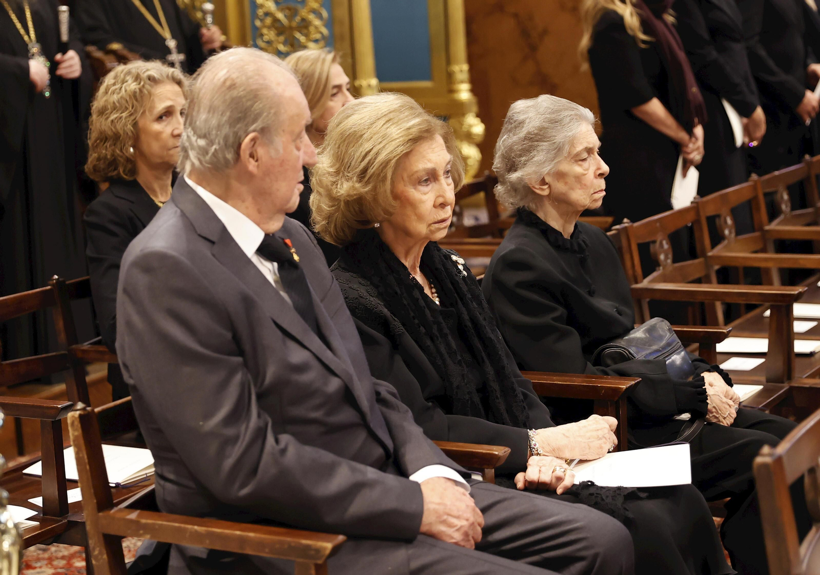 Los reyes Juan Carlos y Sofía, en el funeral de Constantino de Grecia en Atenas en enero de 2023. Los reyes Juan Carlos y Sofía, en el funeral de Constantino de Grecia en Atenas en enero de 2023.