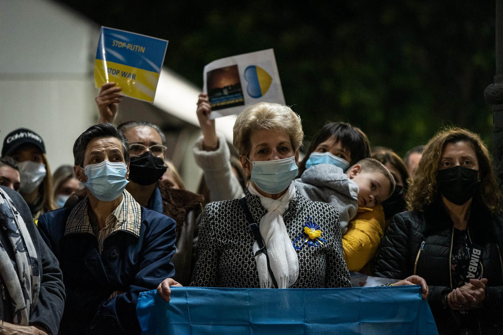 Imágenes de la concentración contra la guerra en Ucrania