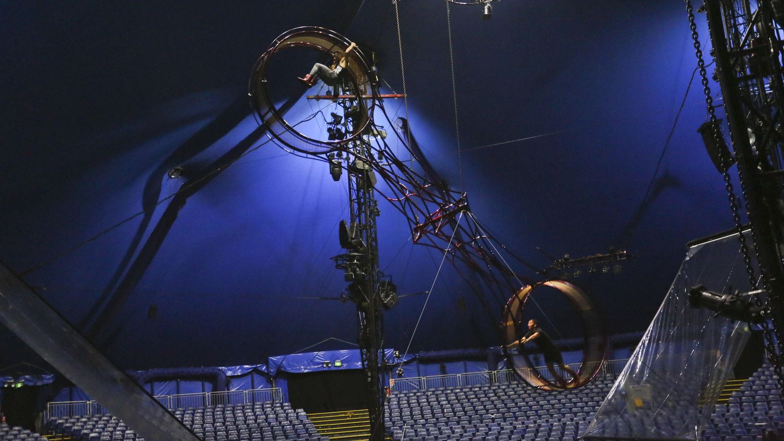 El ensayo del Circo del Sol en Málaga para su espectáculo 'Kooza'