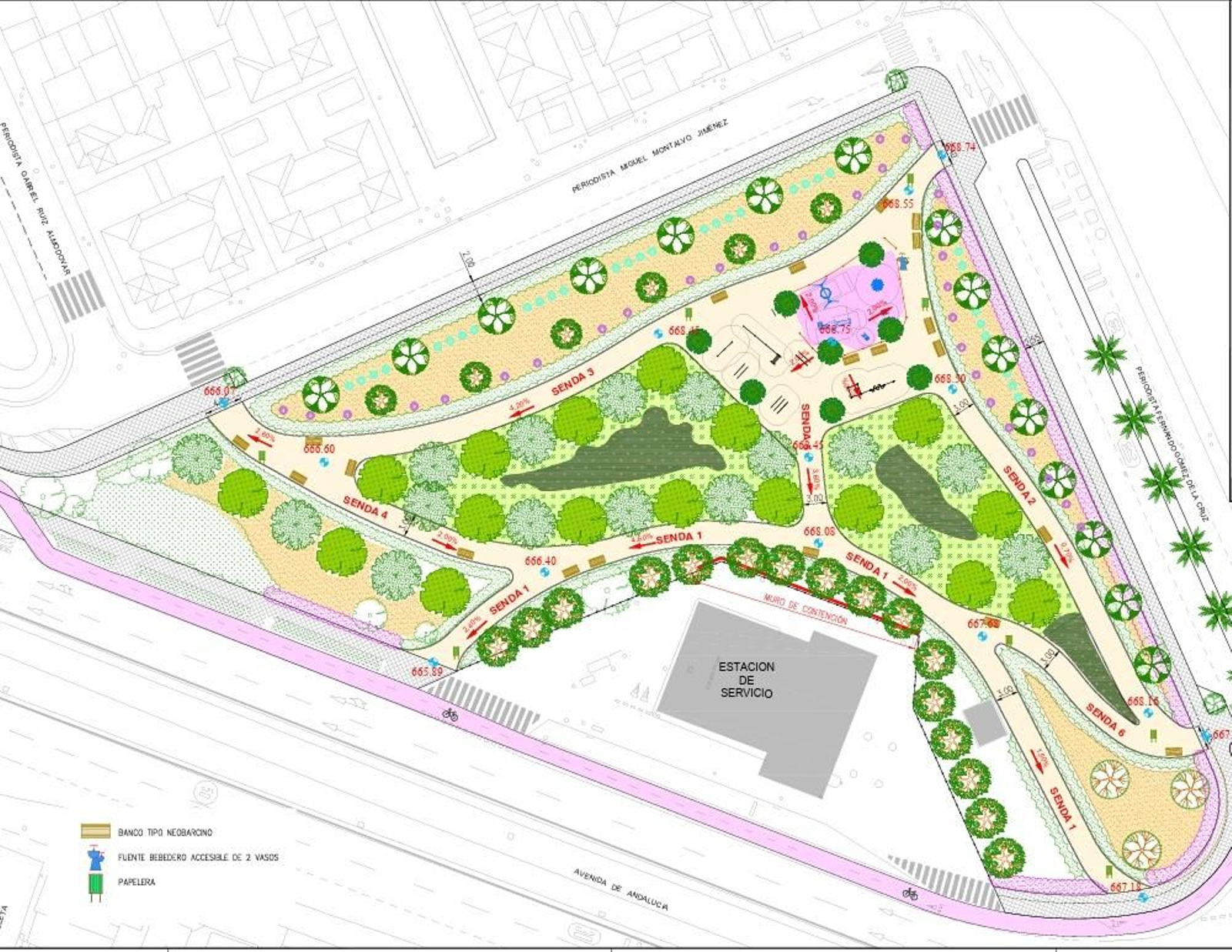 Imagen de la nueva zona verde en Avenida de Andalucía.