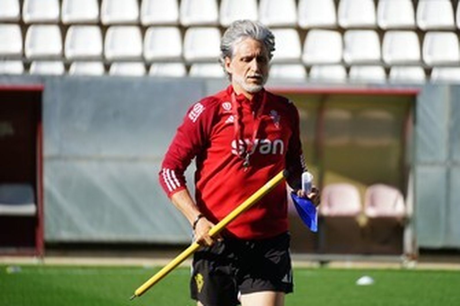 Pablo Alfaro, en un entrenamiento del Murcia