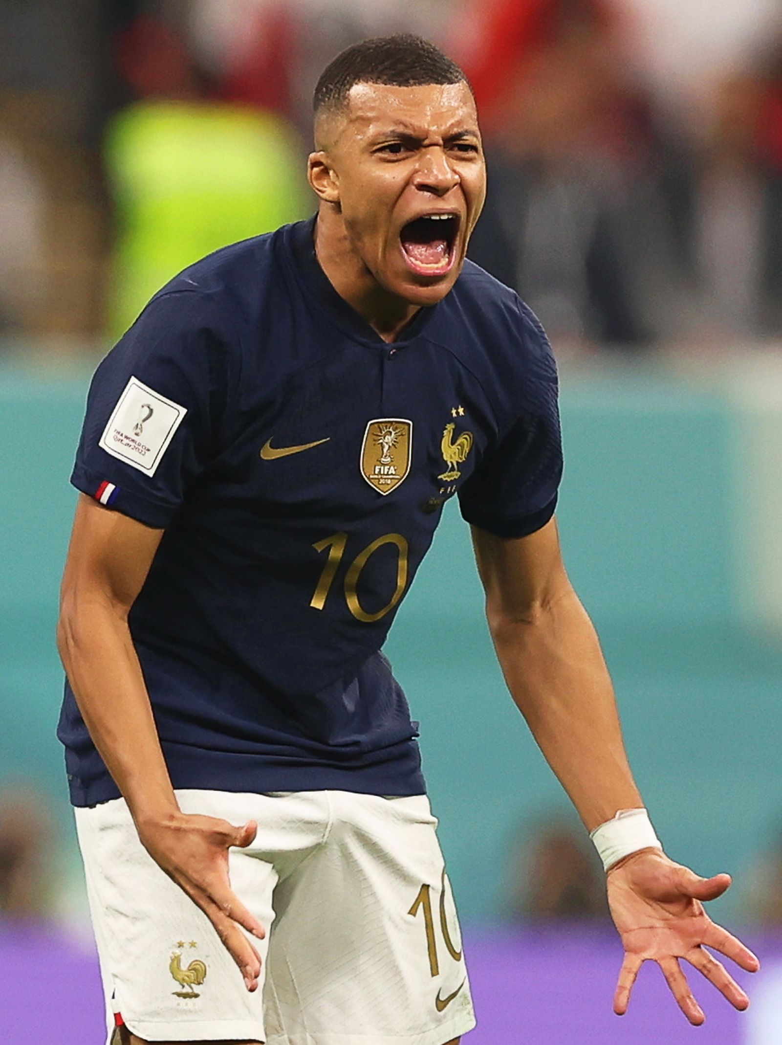 Kylian Mbappe durante el partido de semifinales.