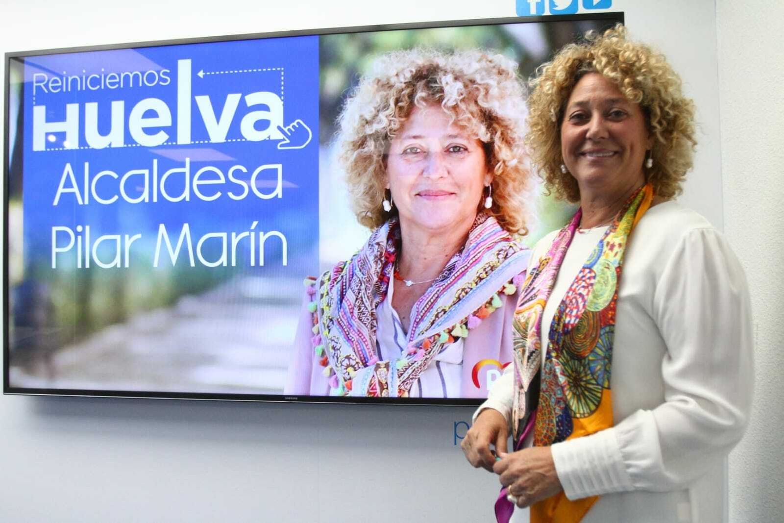 Pilar Marín en la presentación de su campaña 'Reiniciemos Huelva', esta mañana