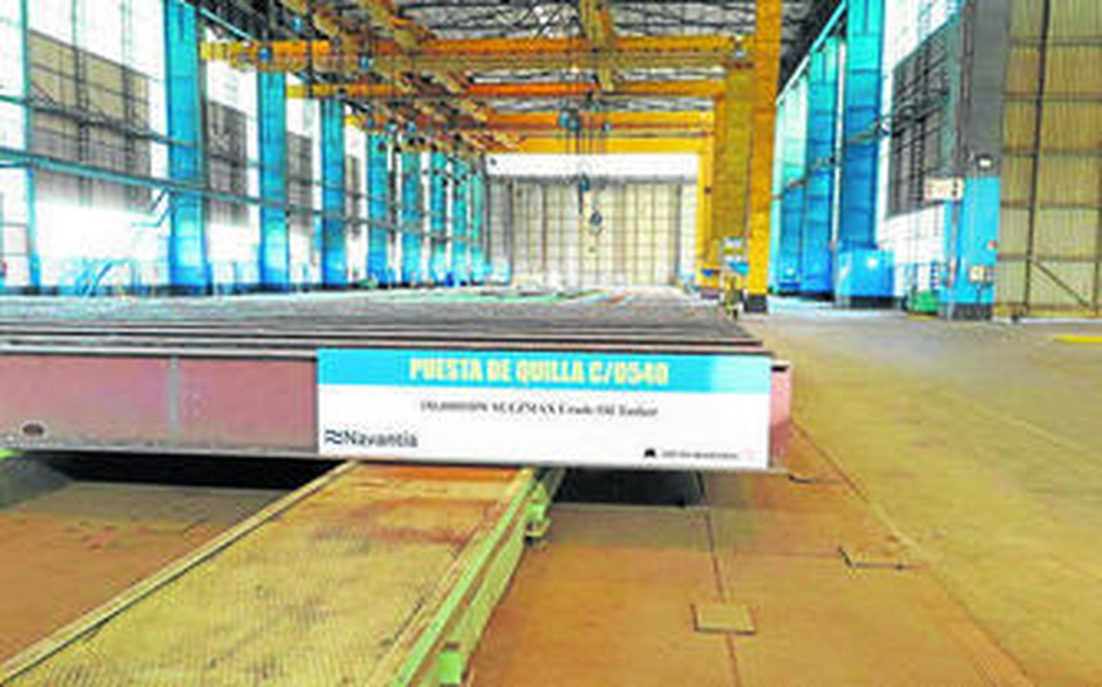 Las quillas de los seis petroleros, ayer en la factoría del astillero de Puerto Real.