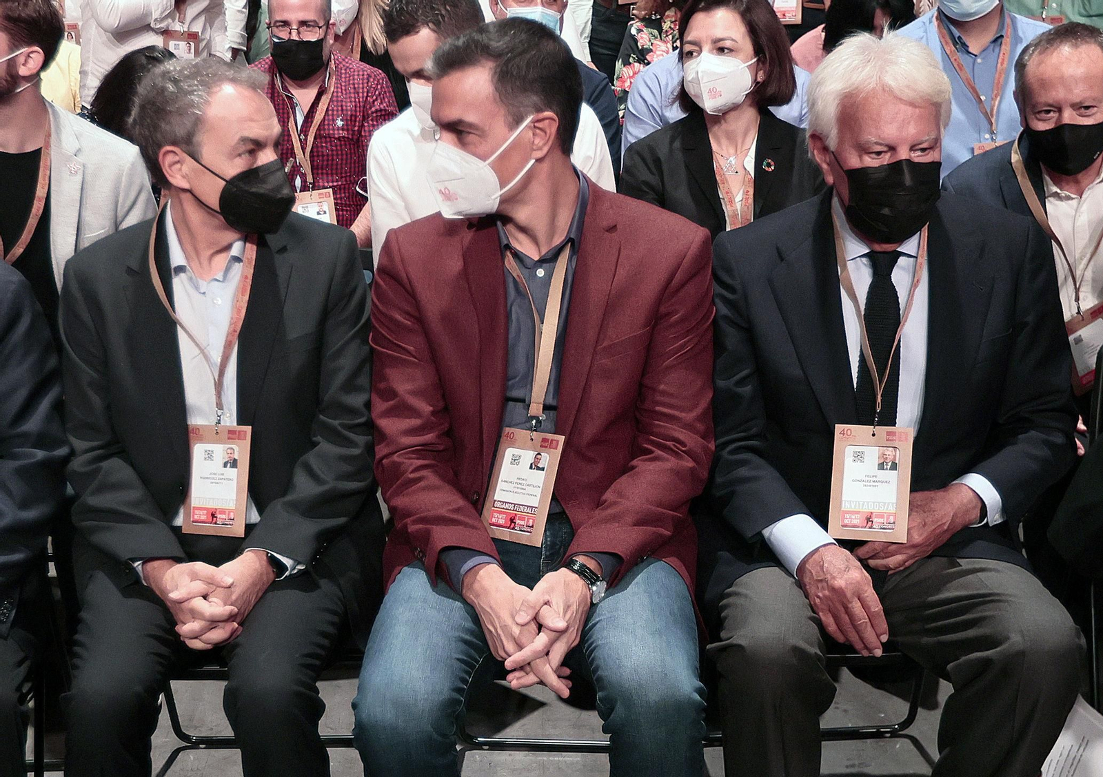 Felipe González, junto a Zapatero y Sánchez en el reciente congreso federal del PSOE