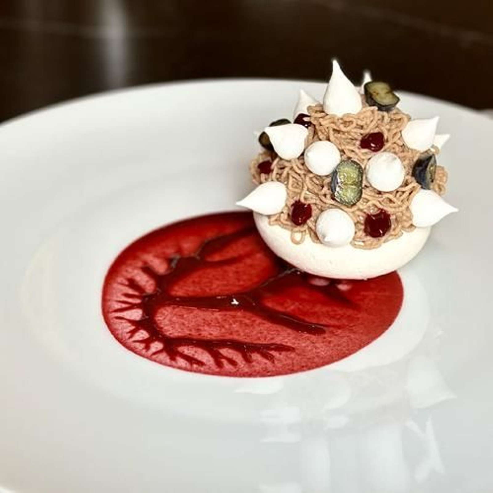 Mont Blanc, postre con castañas del restaurante Allégorie de Madrid