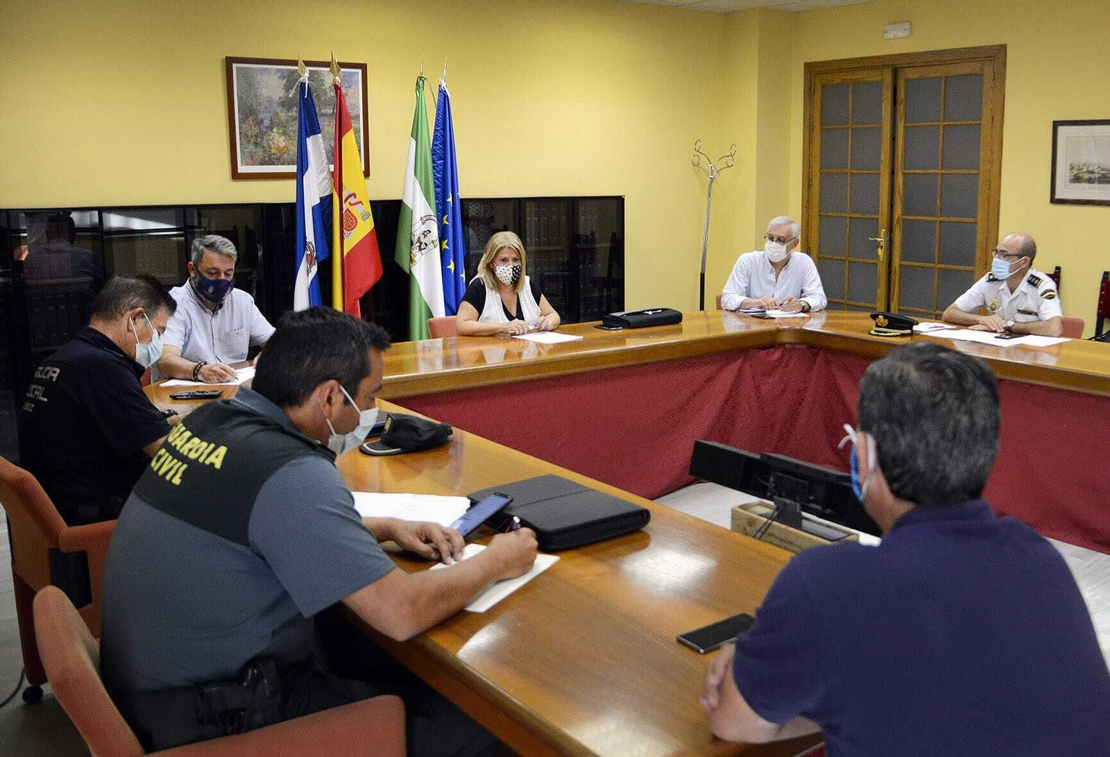Reunión de la Mesa de Seguridad presidida por la alcaldesa, Mamen Sánchez.