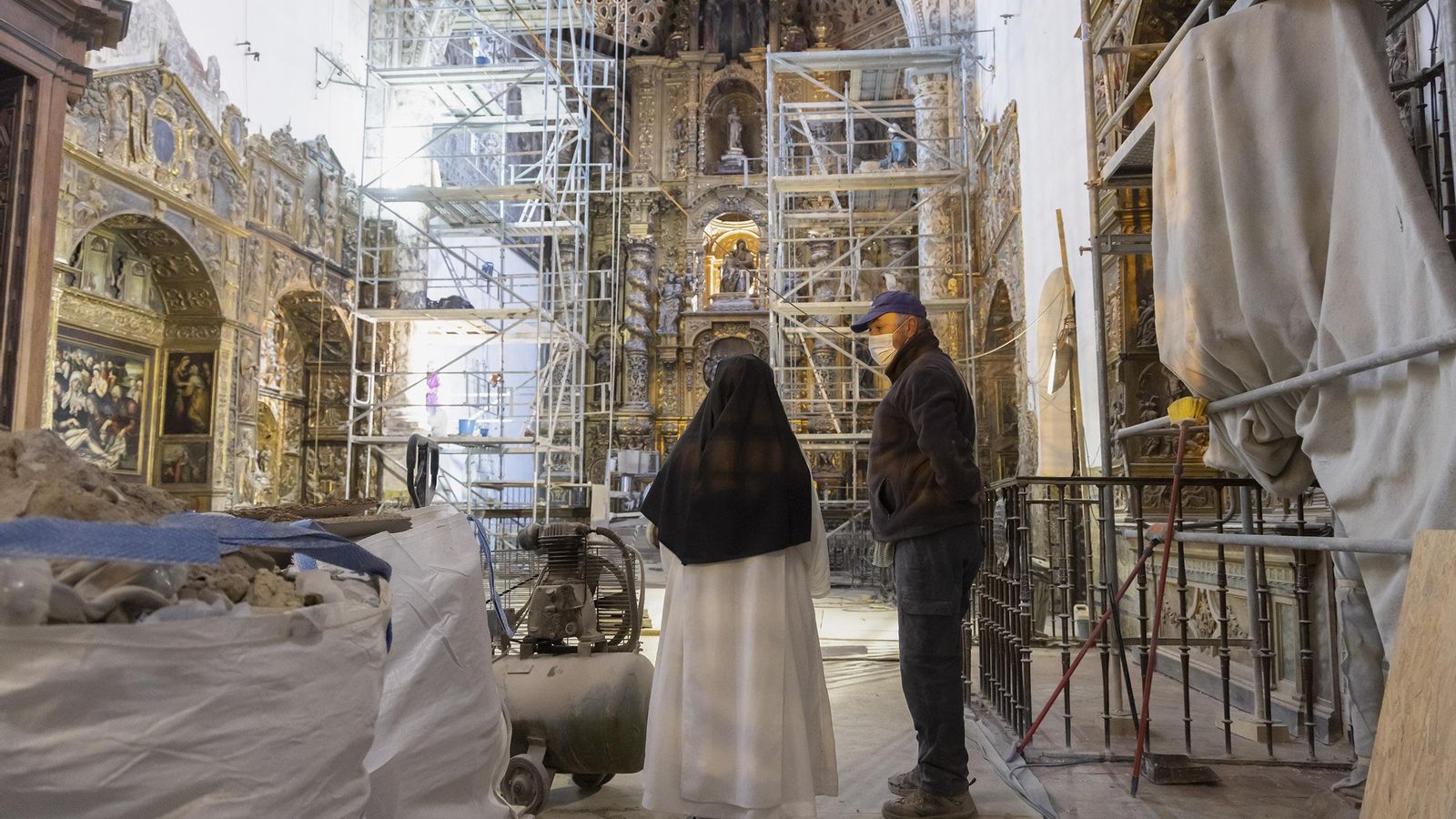 La iglesia del convento de Madre de Dios, en restauración.