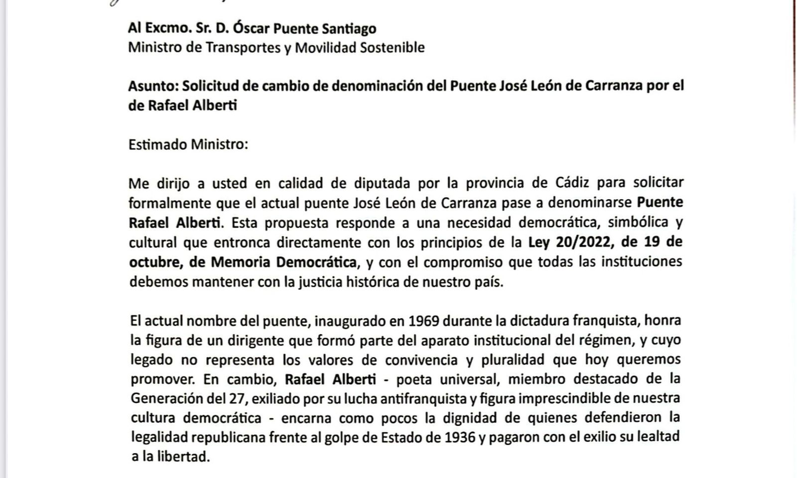Esther Gil a Oscar Puente